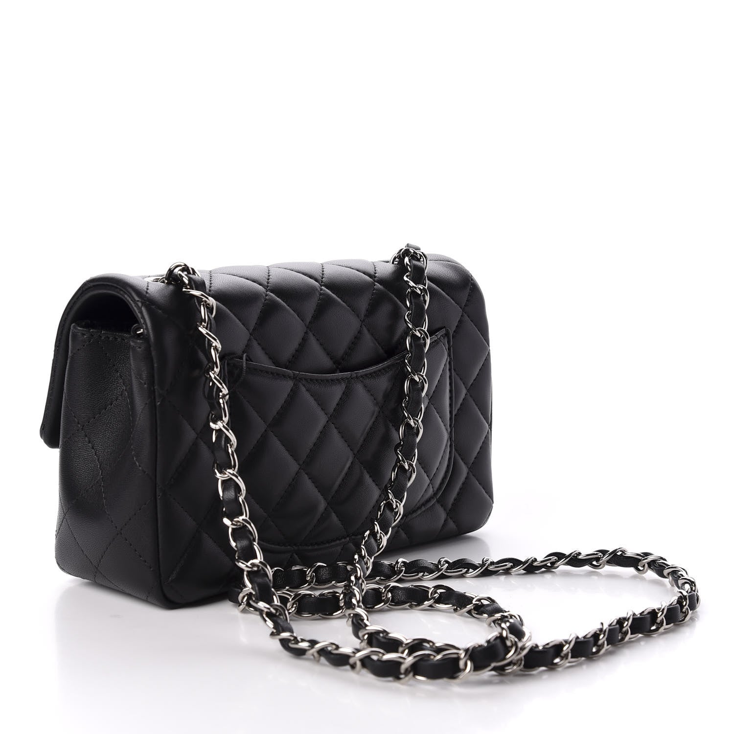 Chanel Lambskin Quilted Mini Rectangular Flap Black 3 of 10