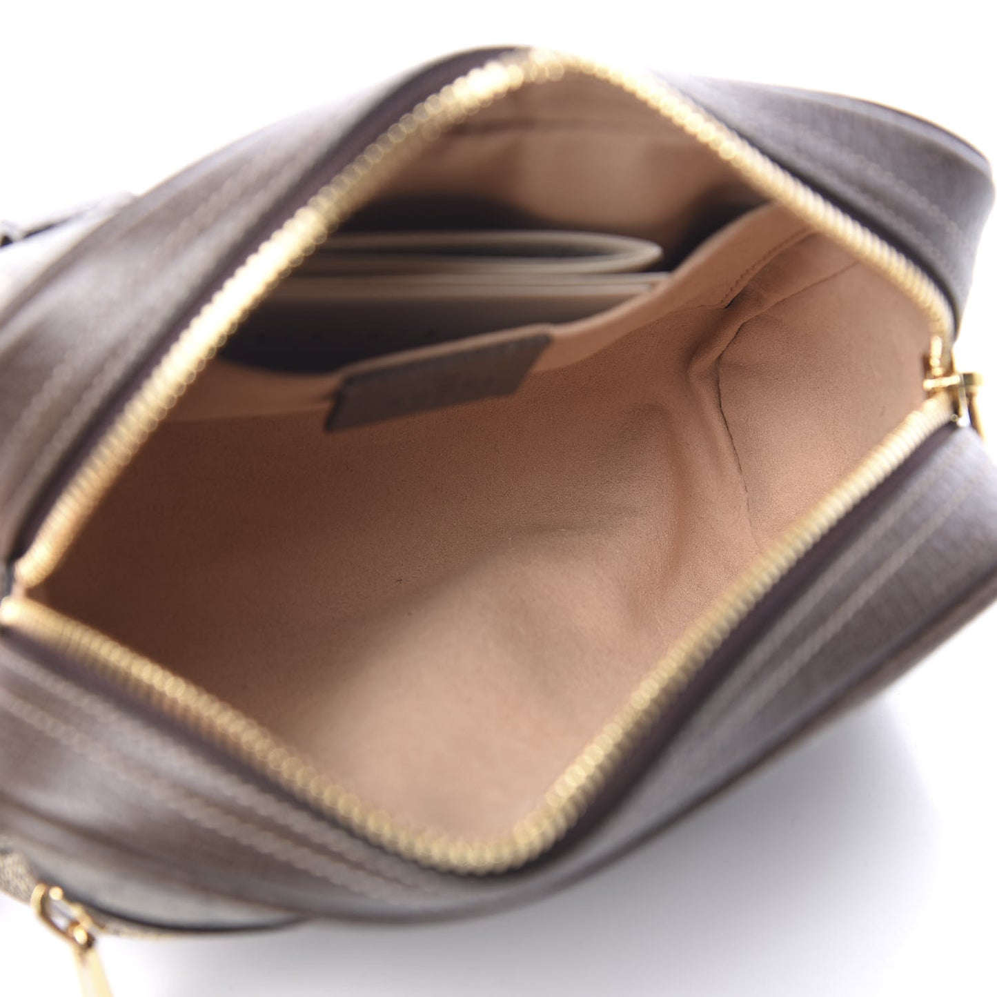GG Supreme Monogram Web Small Ophidia Belt Bag 85 34 Dark Brown