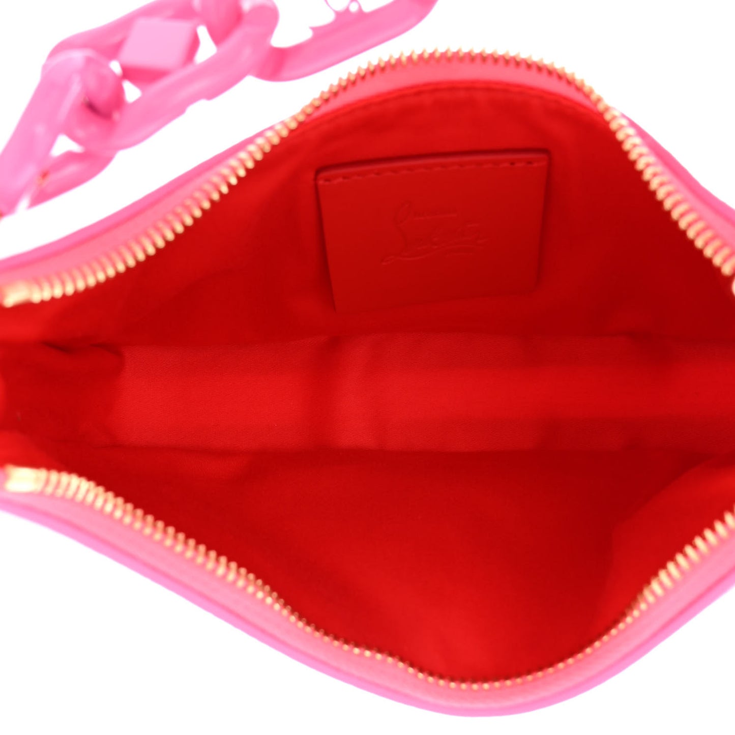 Calfskin Mini Loubila Chain Shoulder Bag Fluo Pink