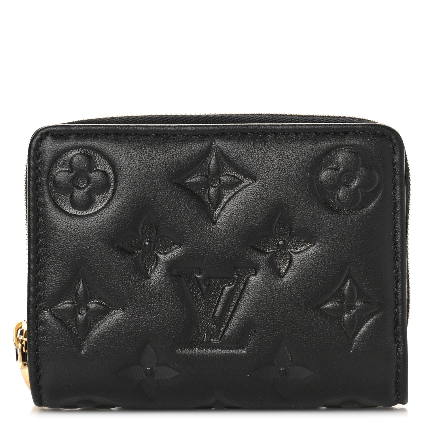 Louis Vuitton Lambskin Embossed Monogram Lou Coussin Wallet Black 1 of 9