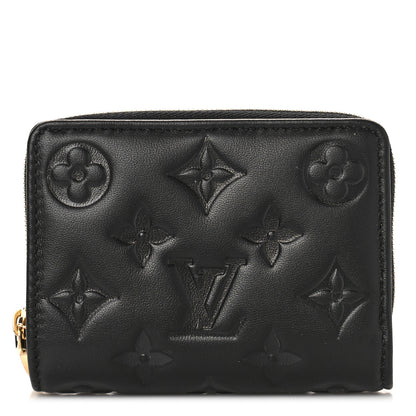 Louis Vuitton Lambskin Embossed Monogram Lou Coussin Wallet Black 1 of 9