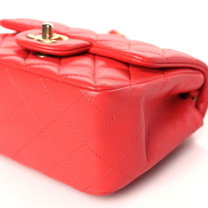 Chanel Lambskin Quilted Mini Square Flap Red 9 of 9