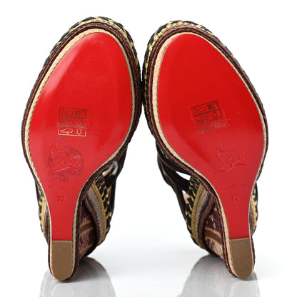 Christian Louboutin Suede Tosca 140 Platform Wedge Sandals 36 Chocolate 5 of 8