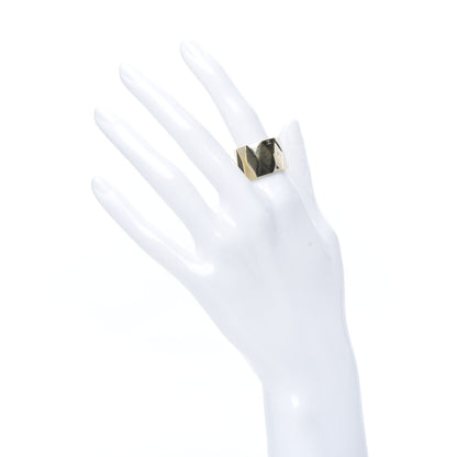 Chanel Quilted Metal CC Ring 6.75 Gold 2 of 7