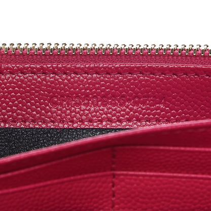 Saint Laurent Grain De Poudre Matelasse Chevron Monogram Flap Wallet Bubblegum 8 of 12