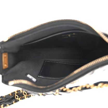 Chanel Crumpled Calfskin Quilted Braided CC Small Hobo Black 5 of 11