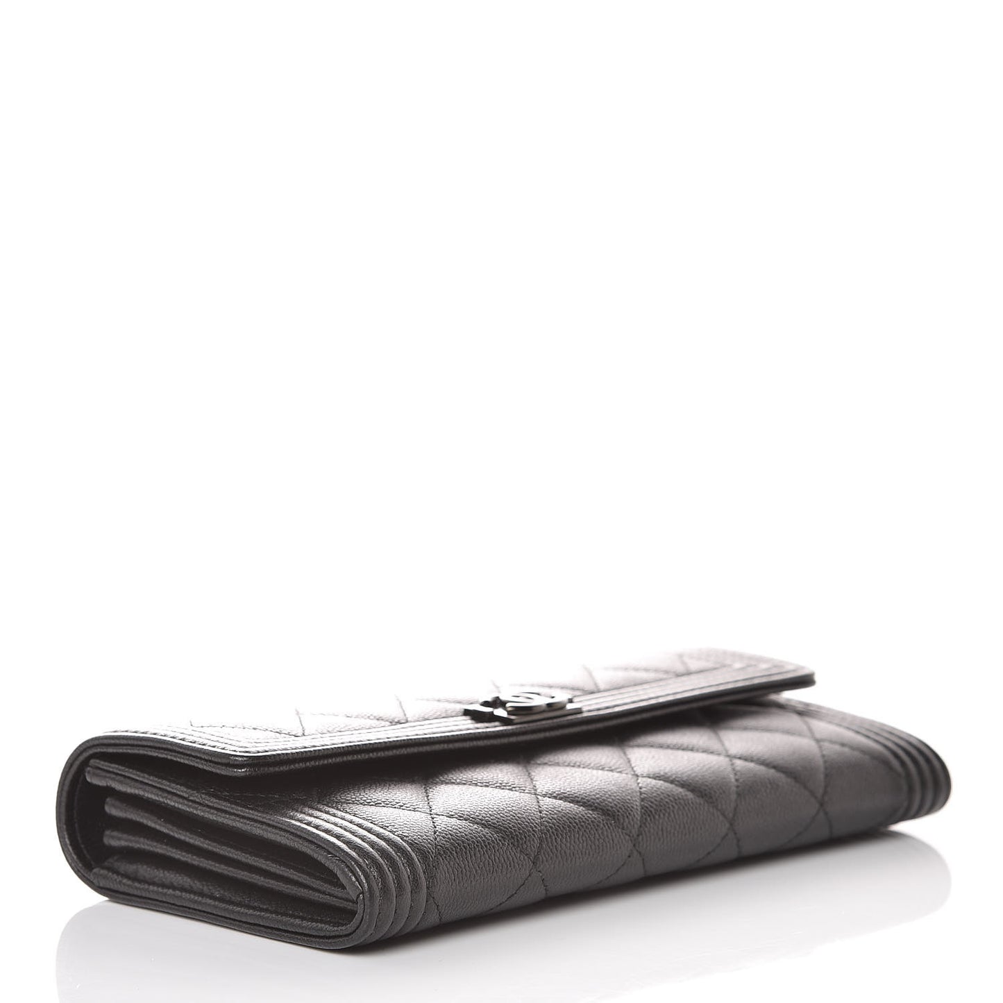 Caviar Quilted Boy Flap Wallet So Black