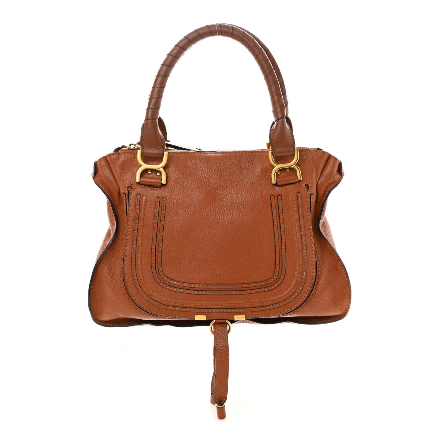 Calfskin Medium Marcie Satchel Tan