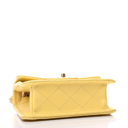 Chanel Caviar Quilted Mini Sweet Classic Flap Yellow 4 of 11