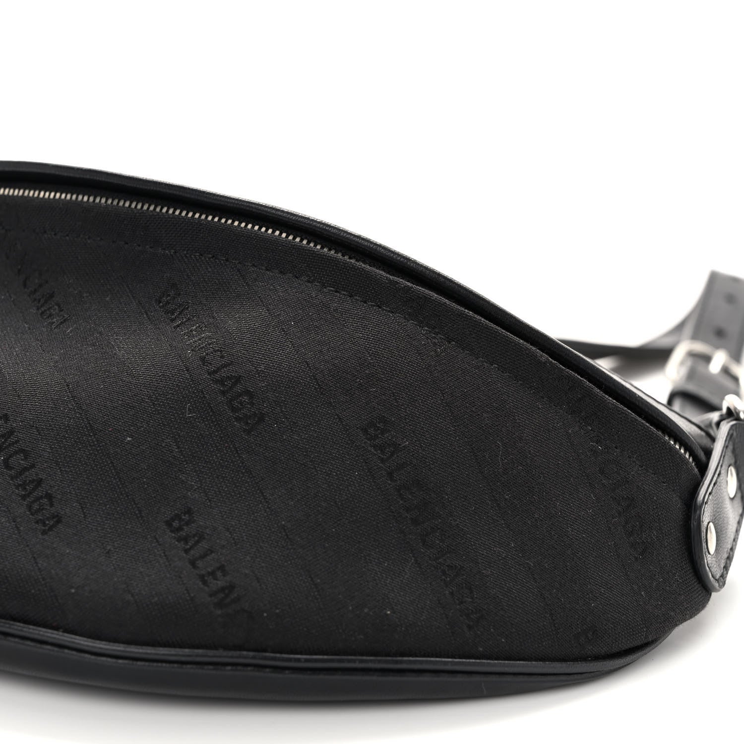 Balenciaga Canvas Jacquard Diagonal Allover Logo XS Souvenir Belt Bag Black 9 of 10