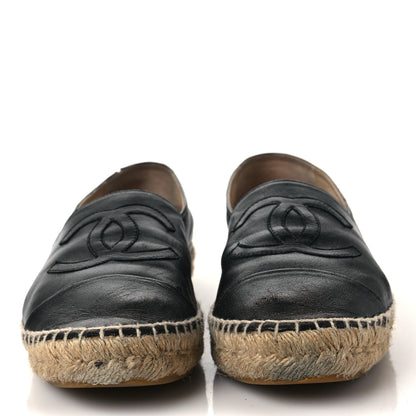 Chanel Lambskin CC Espadrilles 38 Black 2 of 9