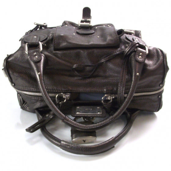 Chloe Leather Paddington Front Pocket Tote Metallic Aubergine 5 of 16