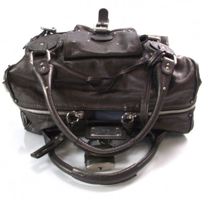 Chloe Leather Paddington Front Pocket Tote Metallic Aubergine 5 of 16