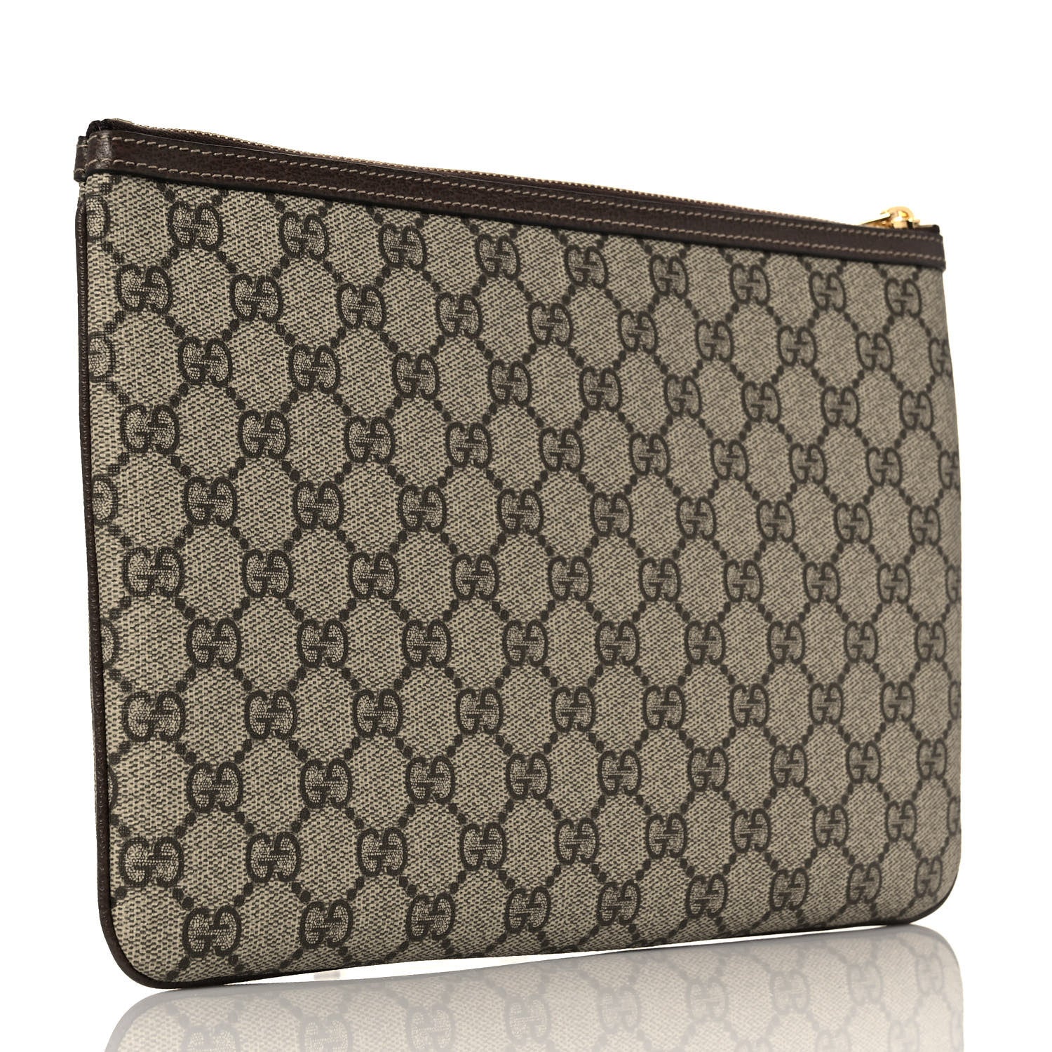 Gucci GG Supreme Monogram Large Ophidia Pouch Clutch Brown 3 of 10