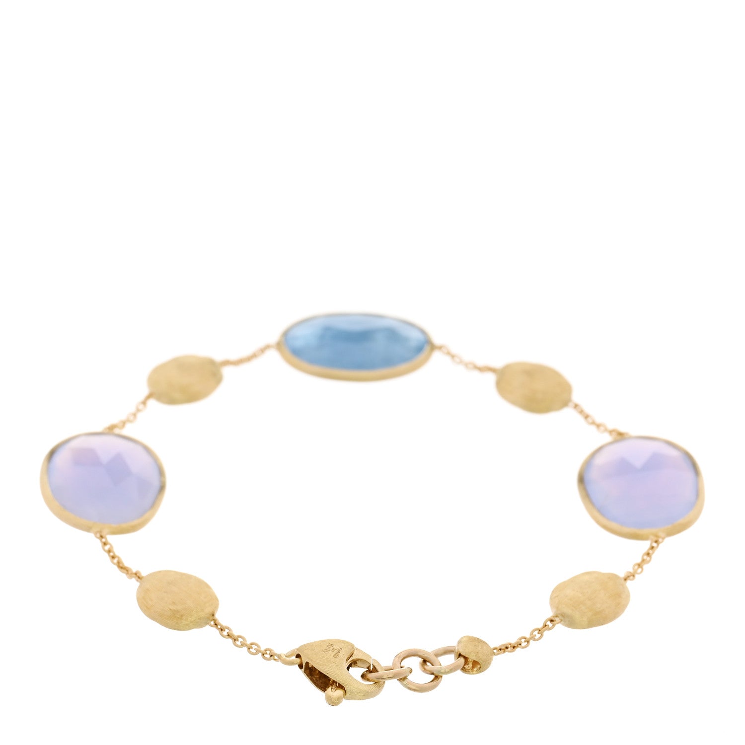 Marco Bicego 18K Yellow Gold Aquamarine Chalcedony Siviglia Bracelet 2 of 4