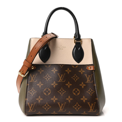 Louis Vuitton Calfskin Monogram Fold Tote PM Cream Khaki Black 1 of 9