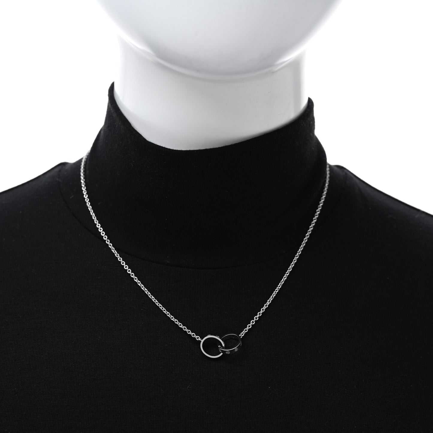 18K White Gold Interlocking LOVE Necklace
