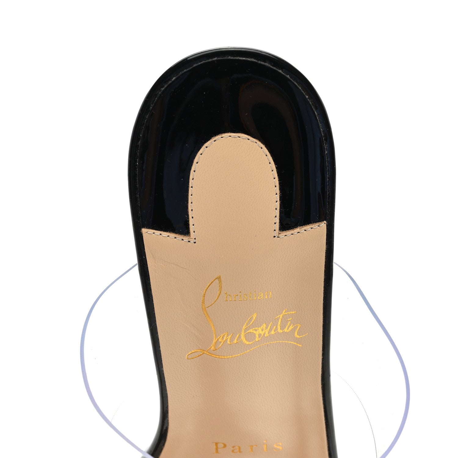Christian Louboutin Patent PVC Just Nothing 85 Slide Sandals 38 Black 7 of 8