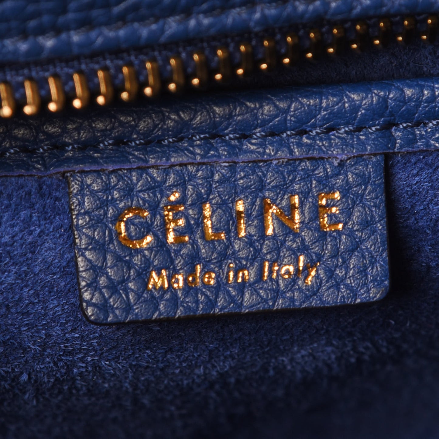 Drummed Calfskin Nano Luggage Indigo