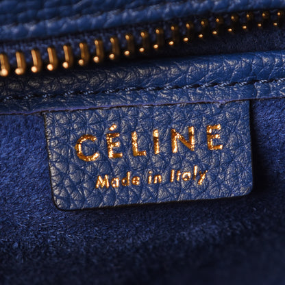 Celine Drummed Calfskin Nano Luggage Indigo 9 of 10