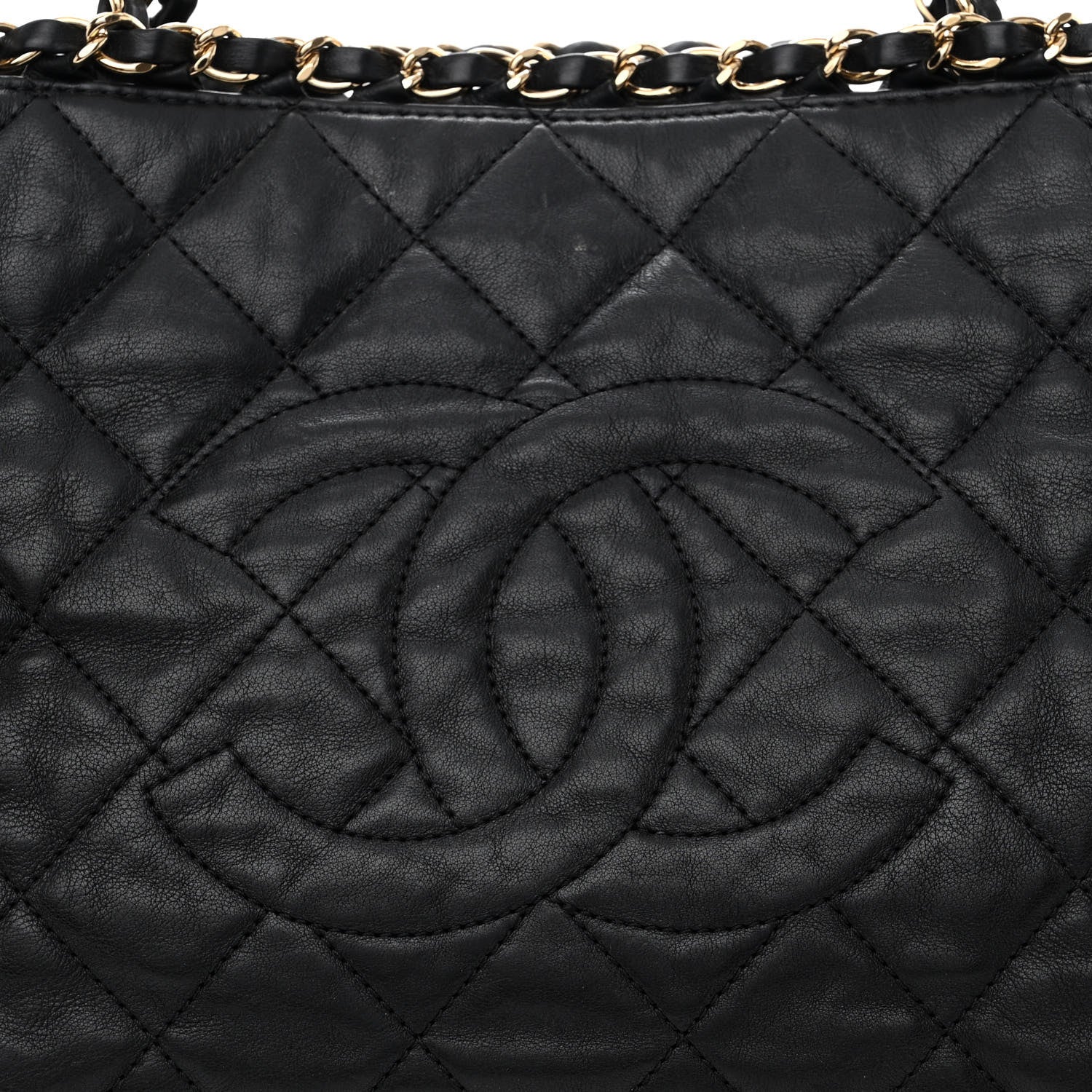 Chanel Calfskin Quilted Small Chain Me Tote Black 9 of 13