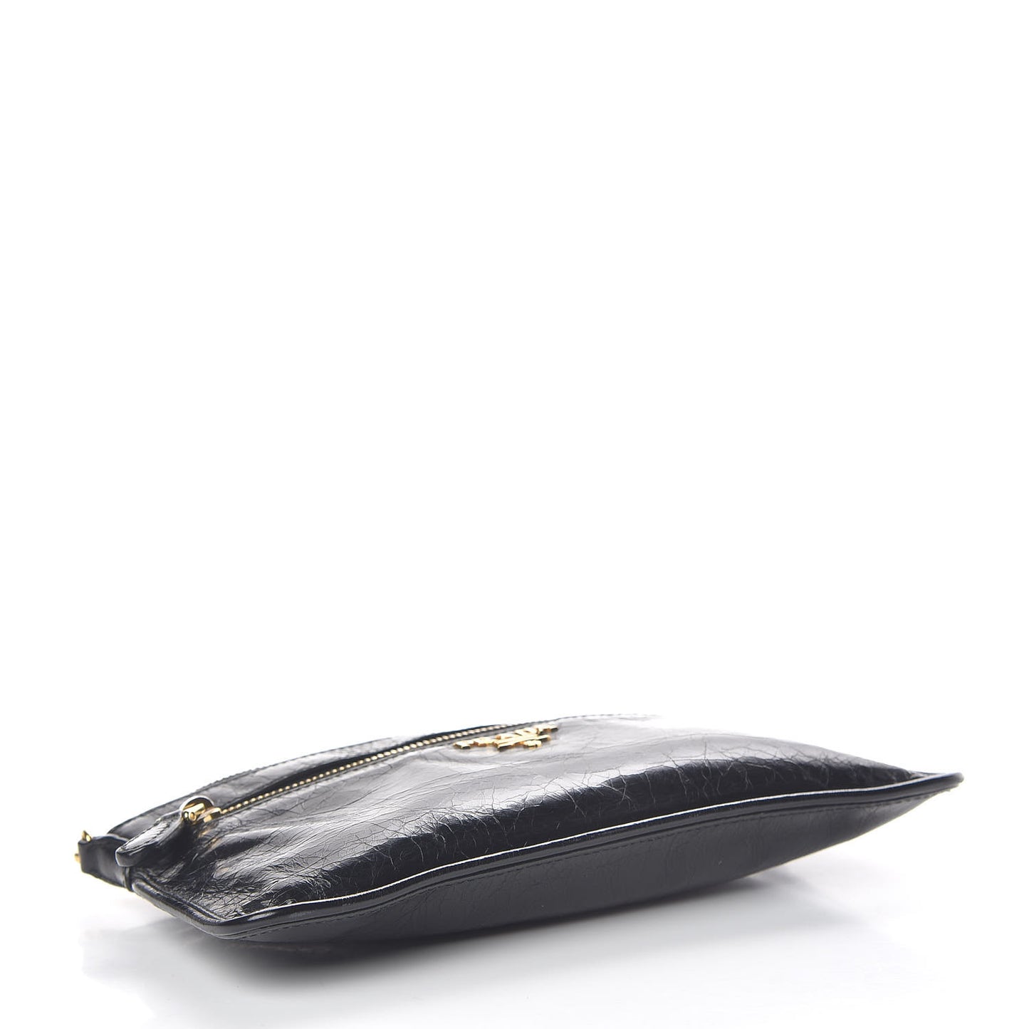 Craquele Zip Crossbody Black