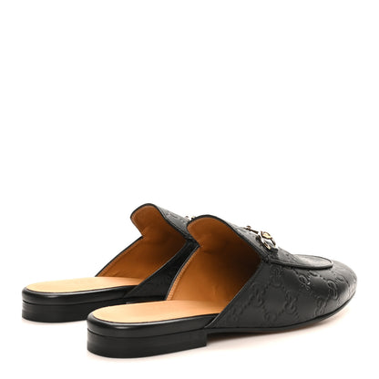 Gucci Glamour Calfskin Guccissima Womens Princetown Slippers 38.5 Black 5 of 9