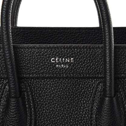 Celine Drummed Calfskin Nano Luggage Black 8 of 8