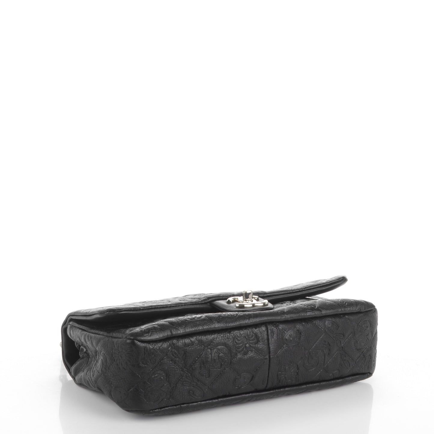 Calfskin Quilted Medium Lucky Symbols Flap Black
