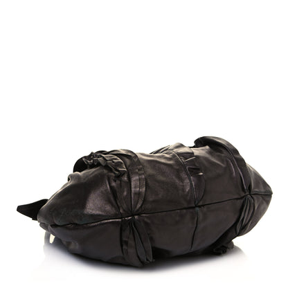 Prada Metallic Nappa Ruffle Hobo Grafite Mordore 3 of 15