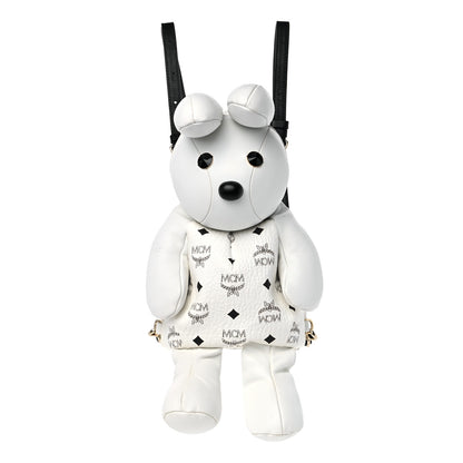 MCM Calfskin Visetos Rabbit Zoo Doll Crossbody White 1 of 12