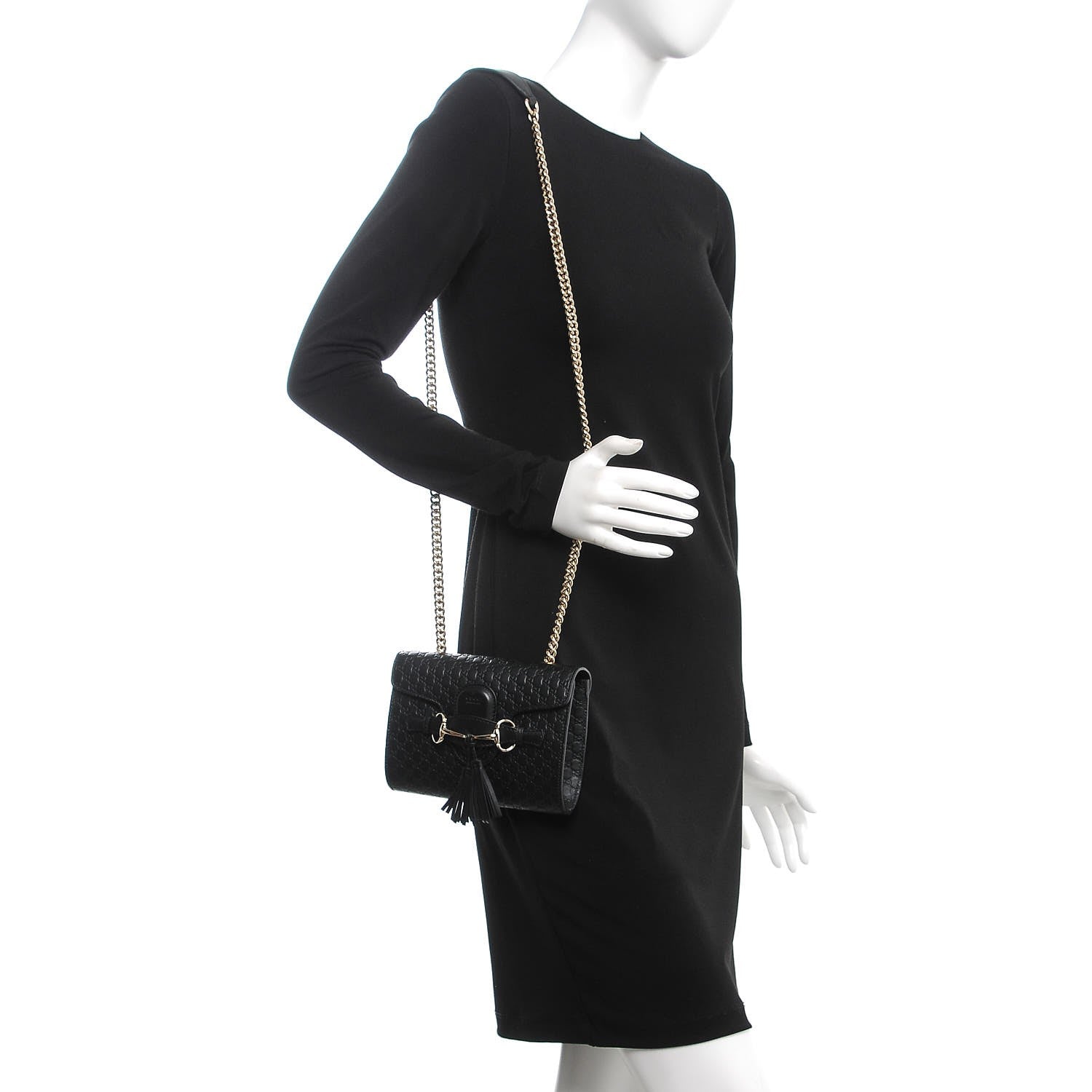 Gucci Microguccissima Mini Emily Shoulder Bag Black 2 of 7