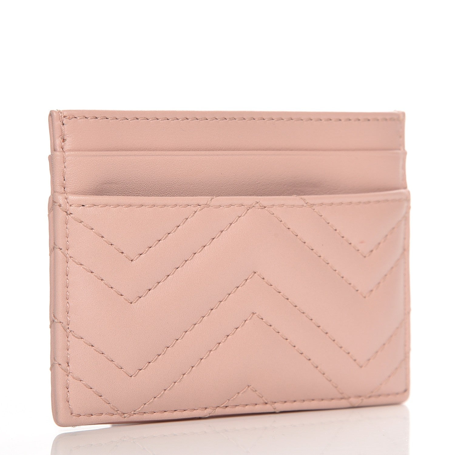 Gucci Calfskin Matelasse GG Marmont Card Holder Perfect Pink 3 of 6