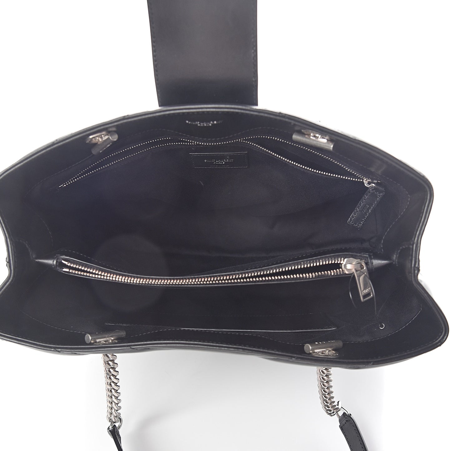 Calfskin Y Quilted Monogram Large Loulou Shopper Black