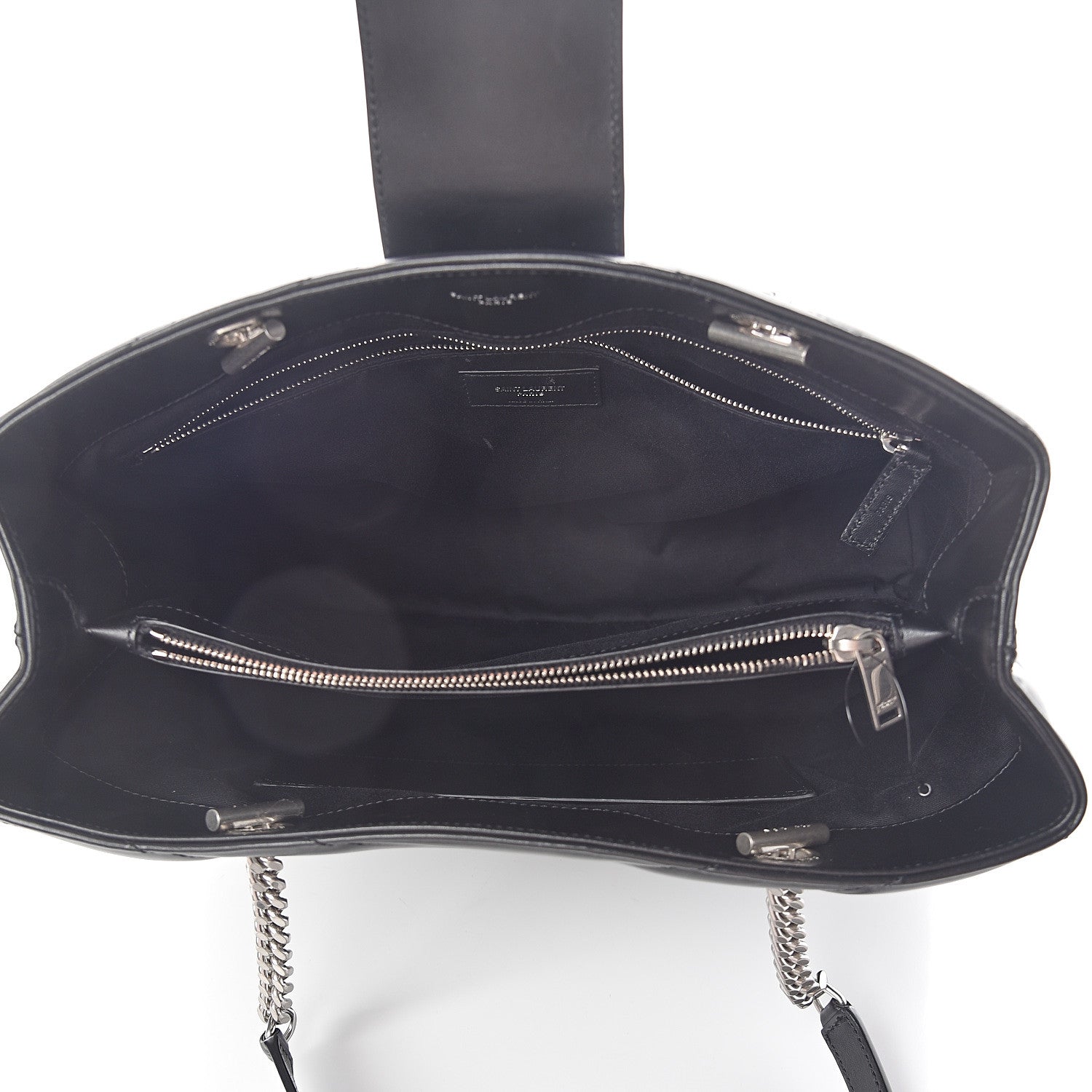 Saint Laurent Calfskin Y Quilted Monogram Large Loulou Shopper Black 4 of 9