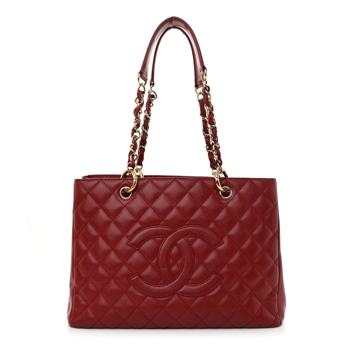 Caviar Quilted Grand Shopping Tote GST Red