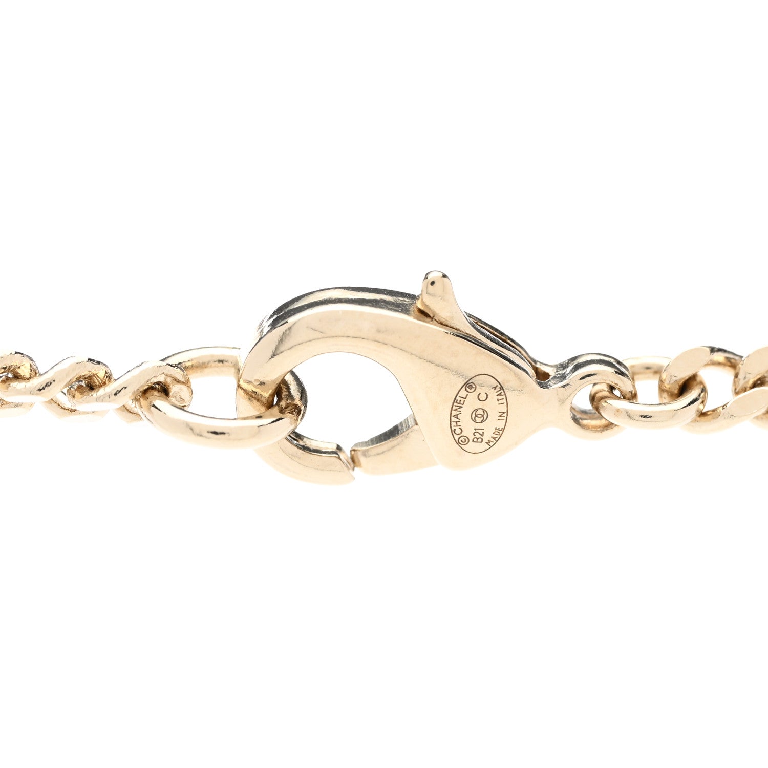 Chanel Crystal Dog Tag Charm Necklace Gold 5 of 6