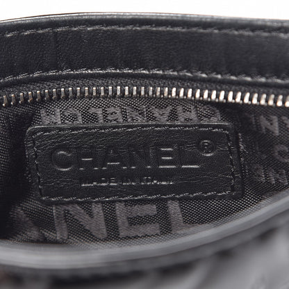 Chanel Patent Camellia Embossed Pochette Black 7 of 8