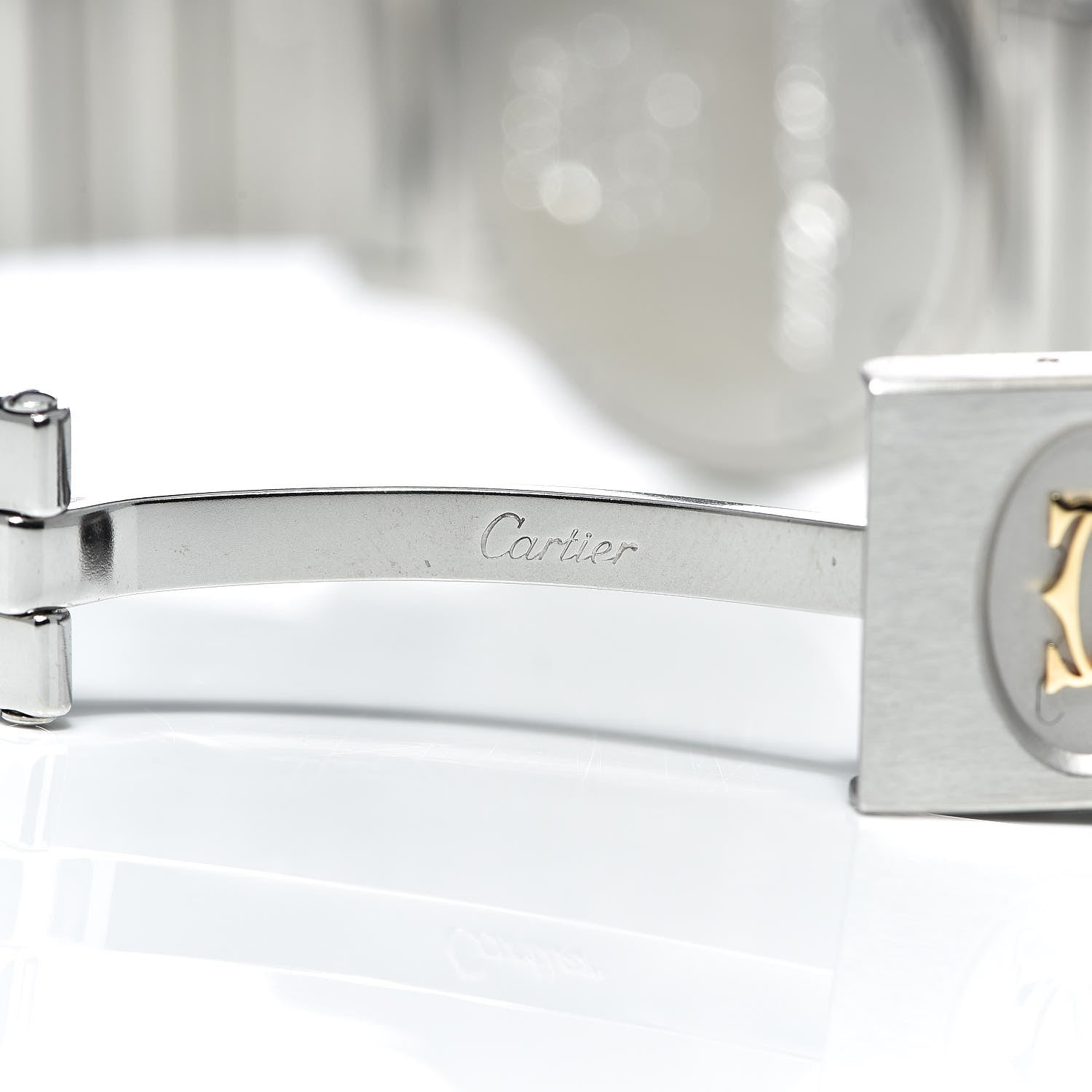 Cartier Stainless Steel 18K Yellow Gold 29mm Santos Octagon Quartz Watch 6 of 6