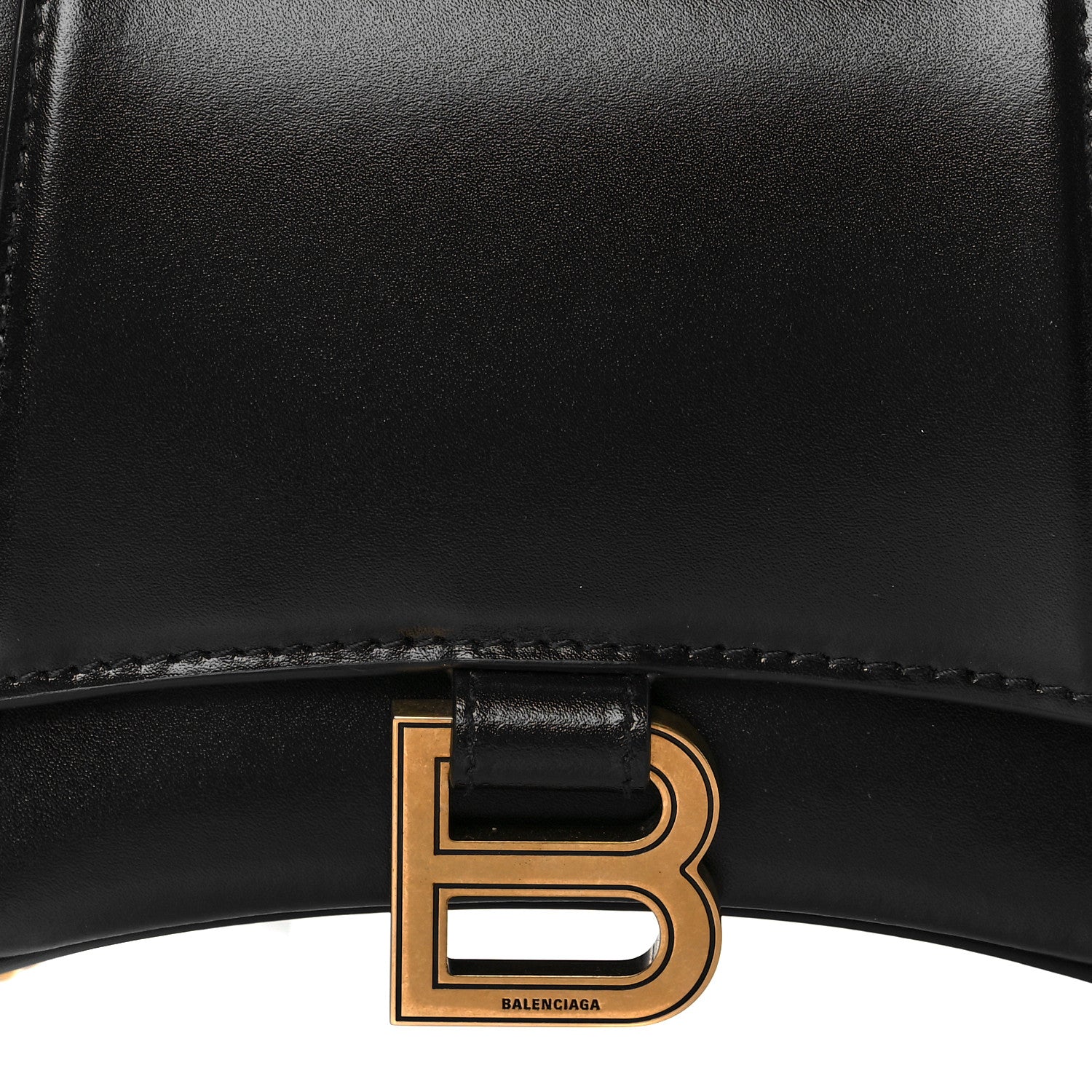 Balenciaga Shiny Box Calfskin Small Hourglass Evening Chain Bag Black 8 of 10