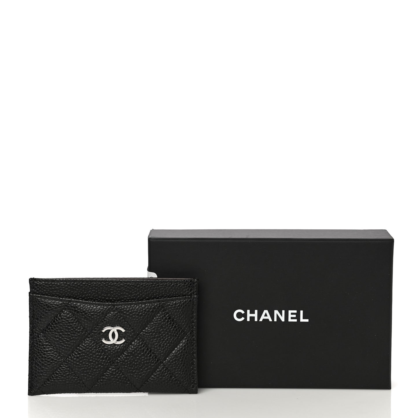 Caviar Quilted Card Holder Black