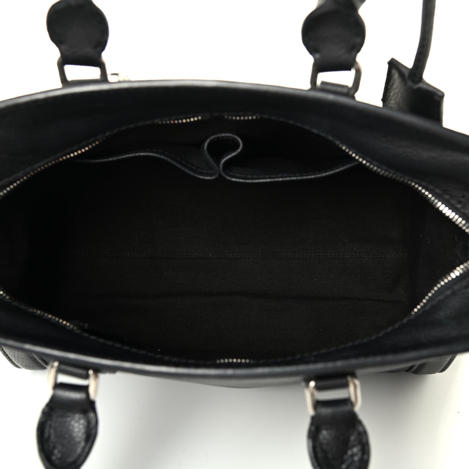 Alexander McQueen Pebbled Calfskin Small Skull Padlock Zip Around Tote Black 4 of 4