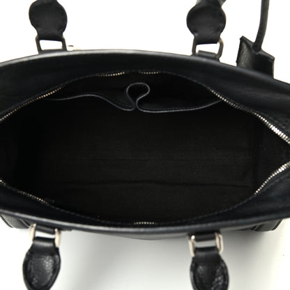 Alexander McQueen Pebbled Calfskin Small Skull Padlock Zip Around Tote Black 4 of 4