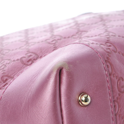 Gucci Metallic Soft Guccissima Heart Bit Charm Top Handle Tote Fresia Rose 8 of 12