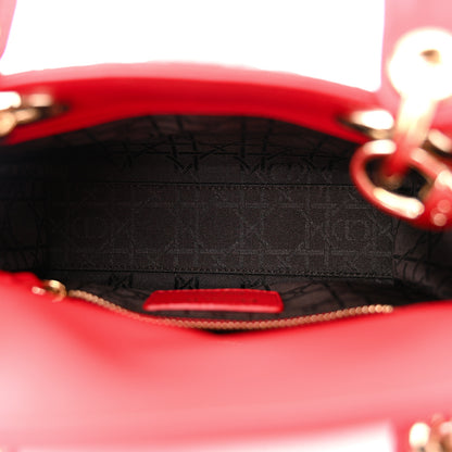 Christian Dior Lambskin Cannage Mini Lady Dior Red 5 of 11