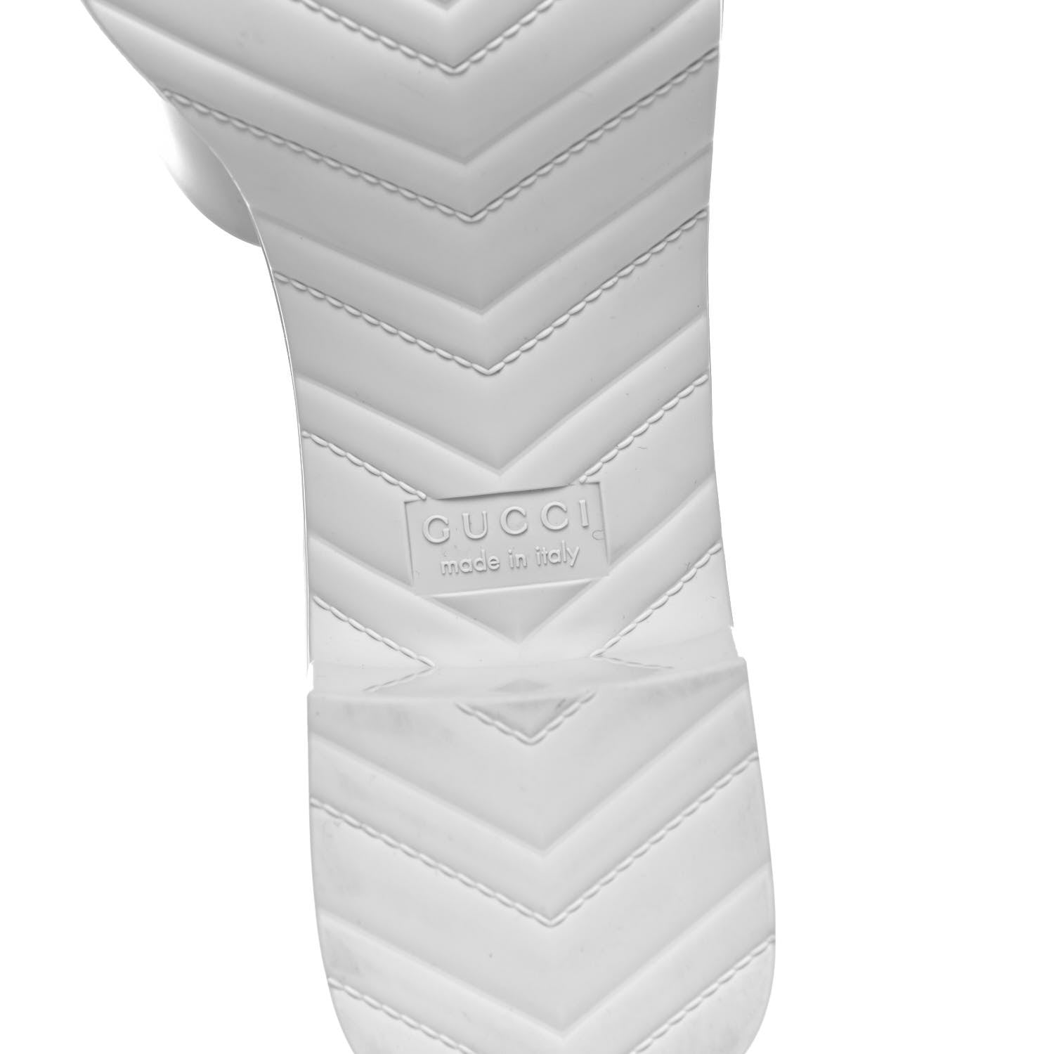 Gucci Rubber Gucci Logo Womens Platform 20/60mm Slide Sandals 41 Mystic White 6 of 9