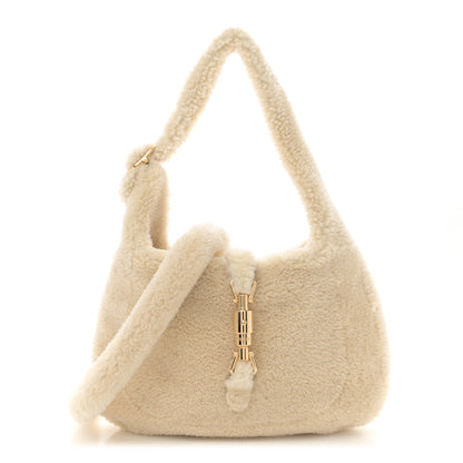 Gucci Shearling Small Jackie 1961 Shoulder Bag Ivory 1 of 10