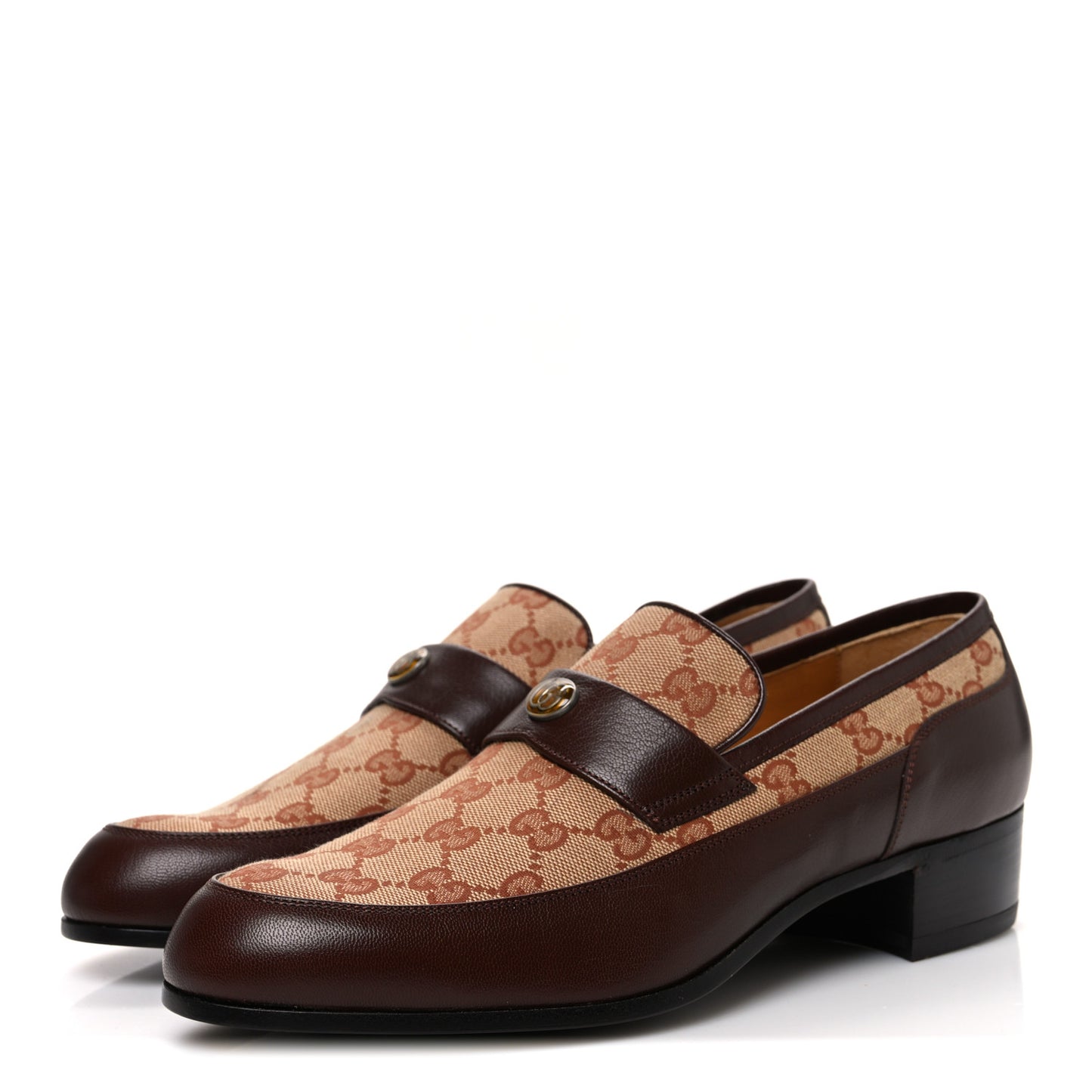 GG Monogram Goatskin Mens GG Loafers 8.5 Brown