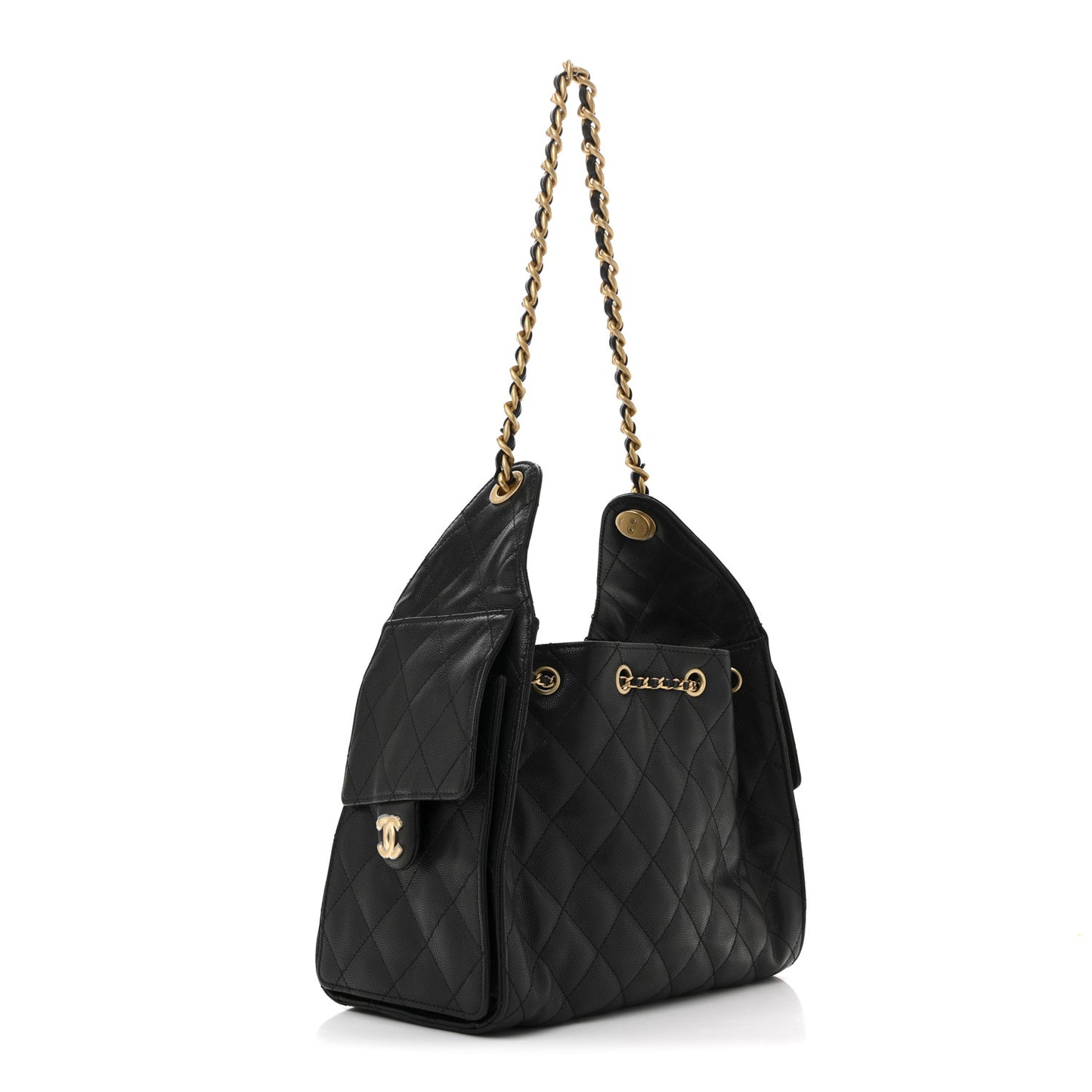 Caviar Quilted Small Chanel 25 Handbag Black