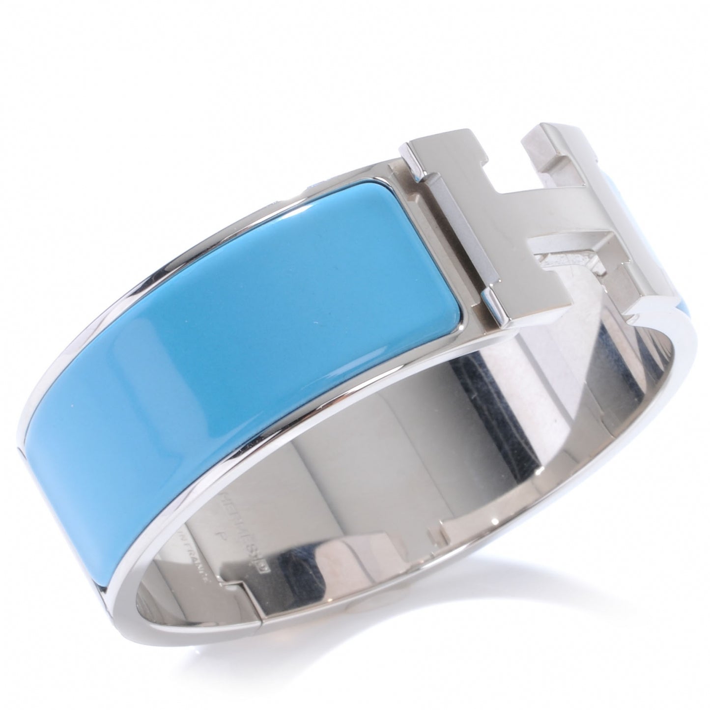 Enamel Wide Clic Clac H Bracelet GM Bleu Azure